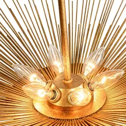 Radiant Luxe Antique Gild Gold Foiled Oversized Sunburst Chandelier