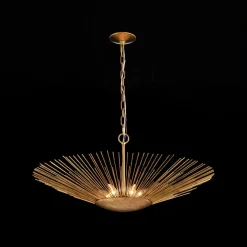 Radiant Luxe Antique Gild Gold Foiled Oversized Sunburst Chandelier