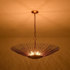 Radiant Luxe Antique Gild Gold Foiled Oversized Sunburst Chandelier