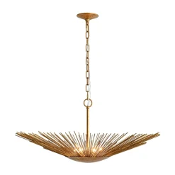 Radiant Luxe Antique Gild Gold Foiled Oversized Sunburst Chandelier