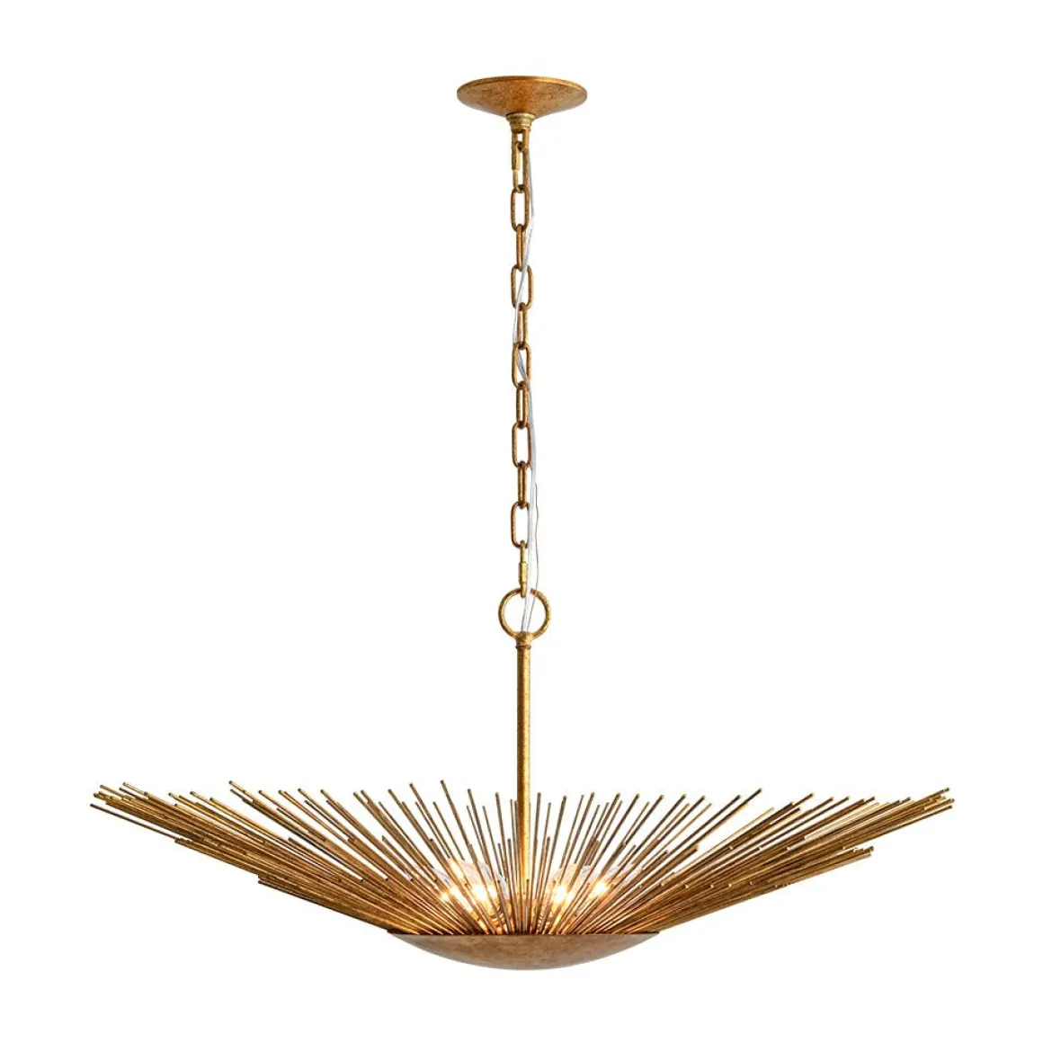 Radiant Luxe Antique Gild Gold Foiled Oversized Sunburst Chandelier