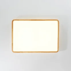 Rectangle Wood Dimmable LED Flush Mount Light
