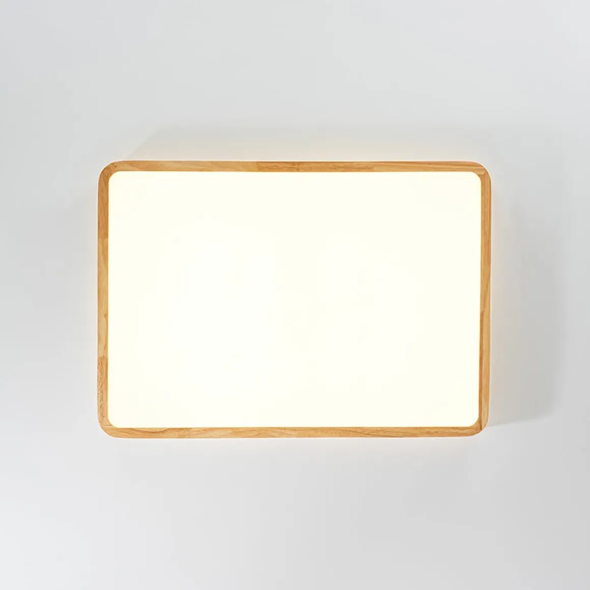 Rectangle Wood Dimmable LED Flush Mount Light