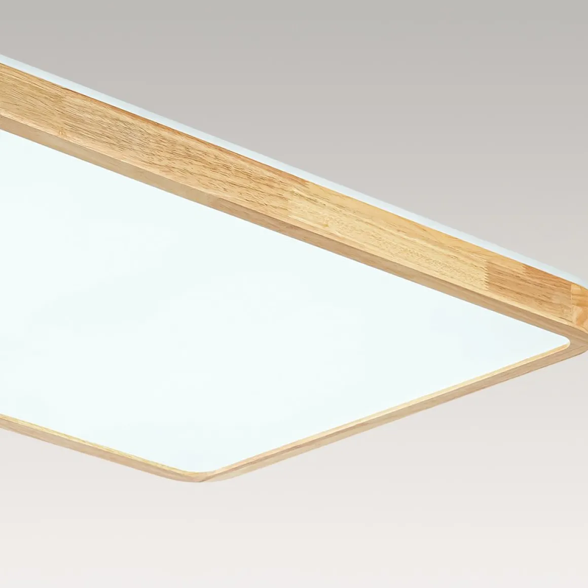 Rectangle Wood Dimmable LED Flush Mount Light