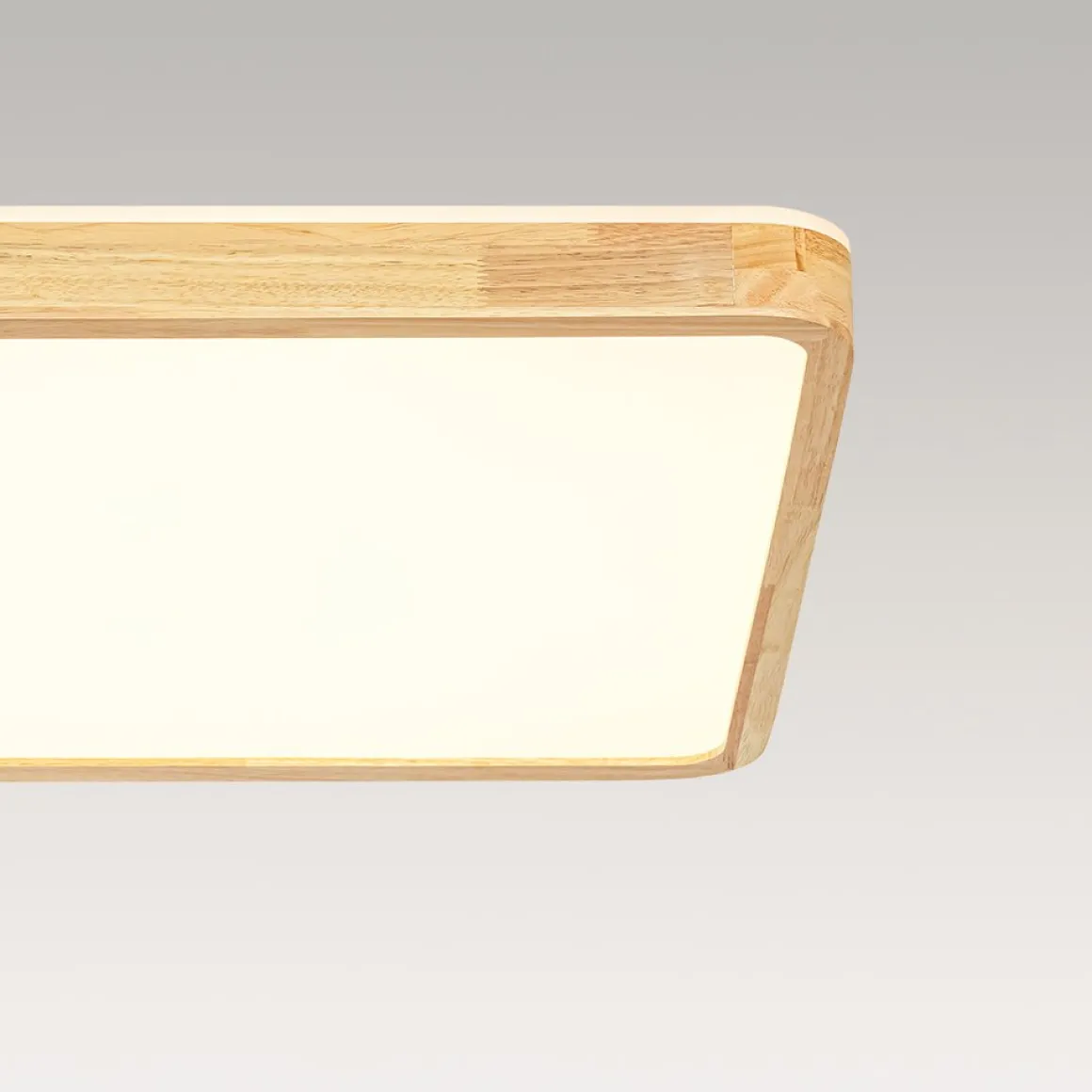 Rectangle Wood Dimmable LED Flush Mount Light