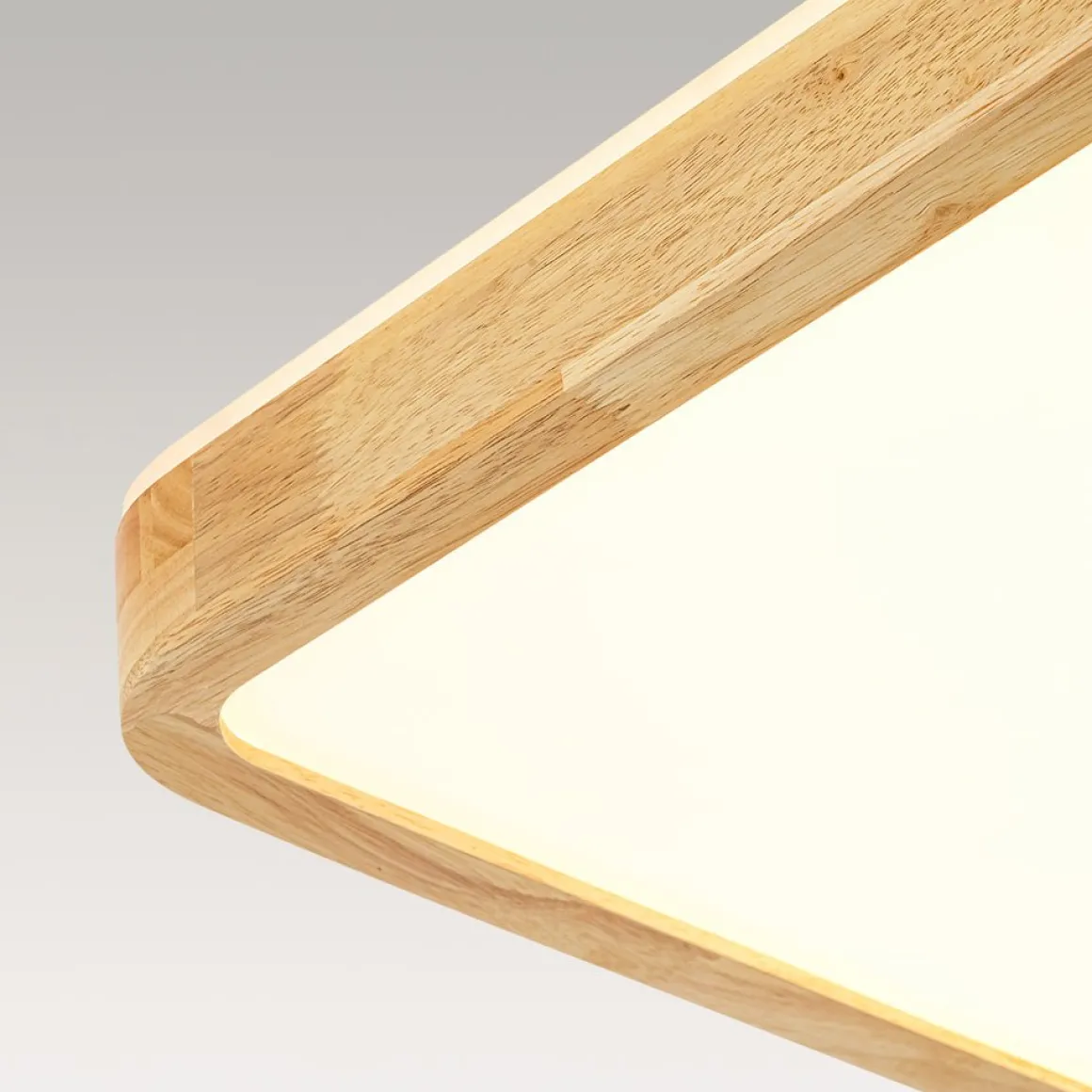 Rectangle Wood Dimmable LED Flush Mount Light