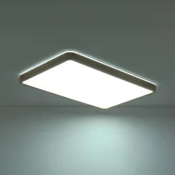 Rectangle Wood Dimmable LED Flush Mount Light