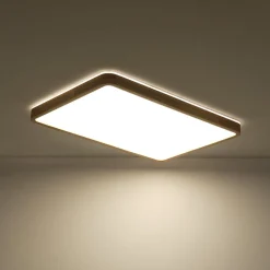 Rectangle Wood Dimmable LED Flush Mount Light