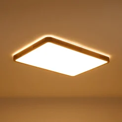 Rectangle Wood Dimmable LED Flush Mount Light