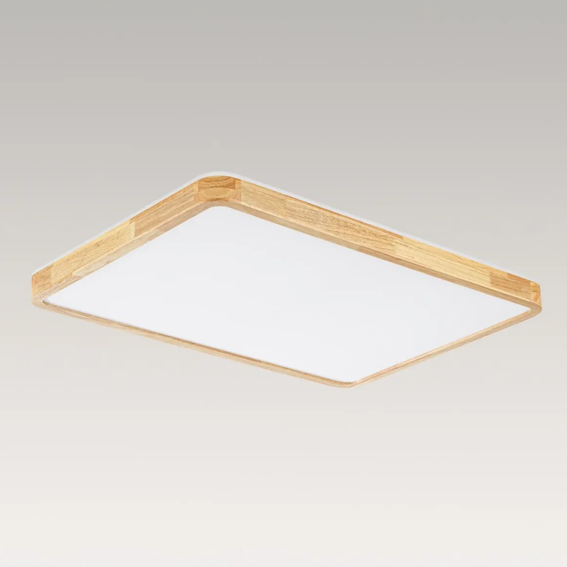 Rectangle Wood Dimmable LED Flush Mount Light