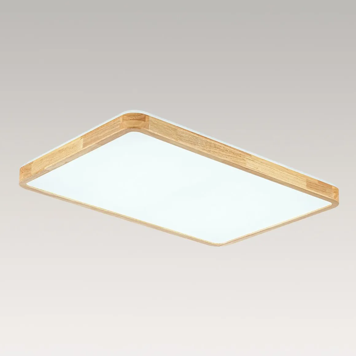 Rectangle Wood Dimmable LED Flush Mount Light