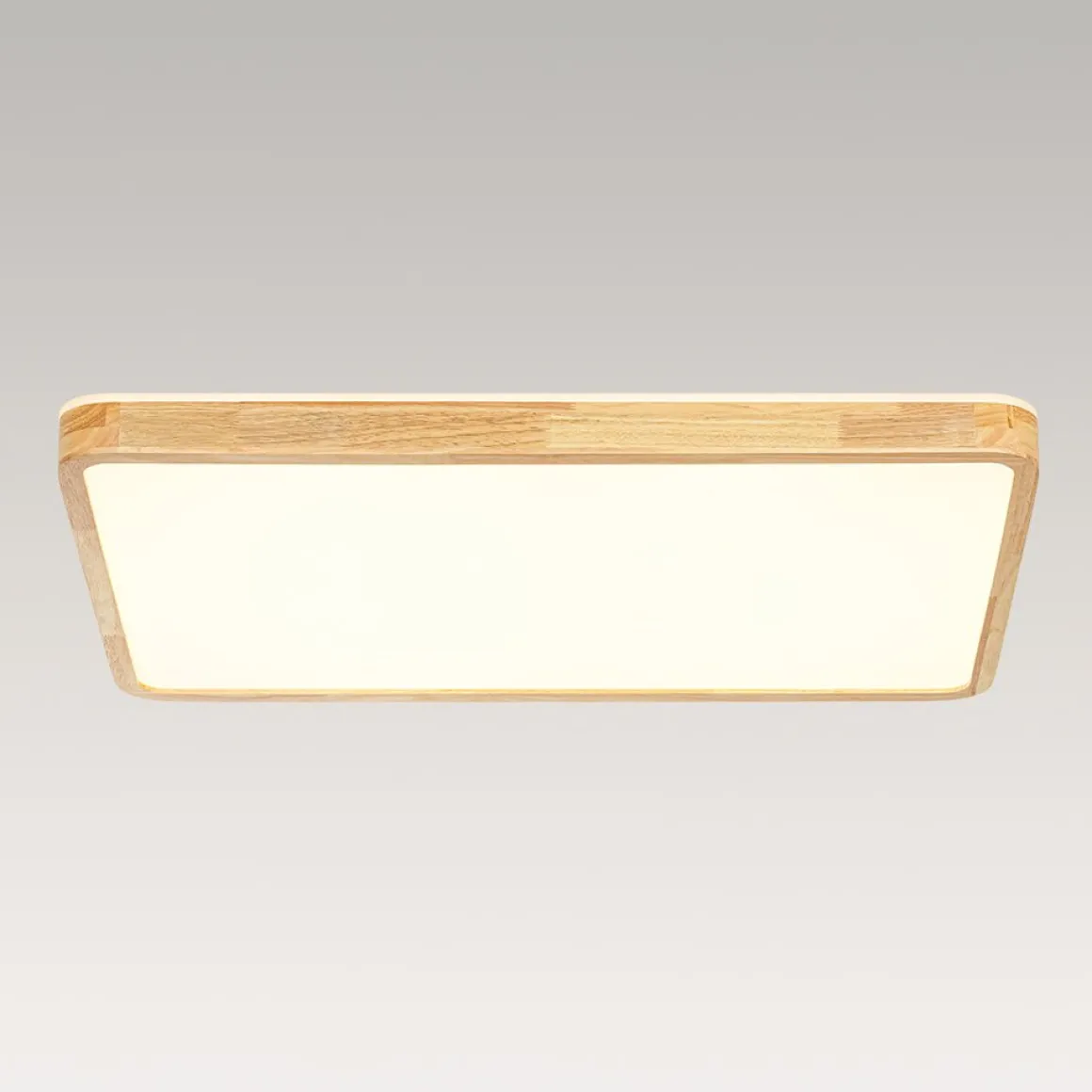 Rectangle Wood Dimmable LED Flush Mount Light