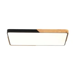 Rectangle Wood Dimmable LED Flush Mount Ceiling Light