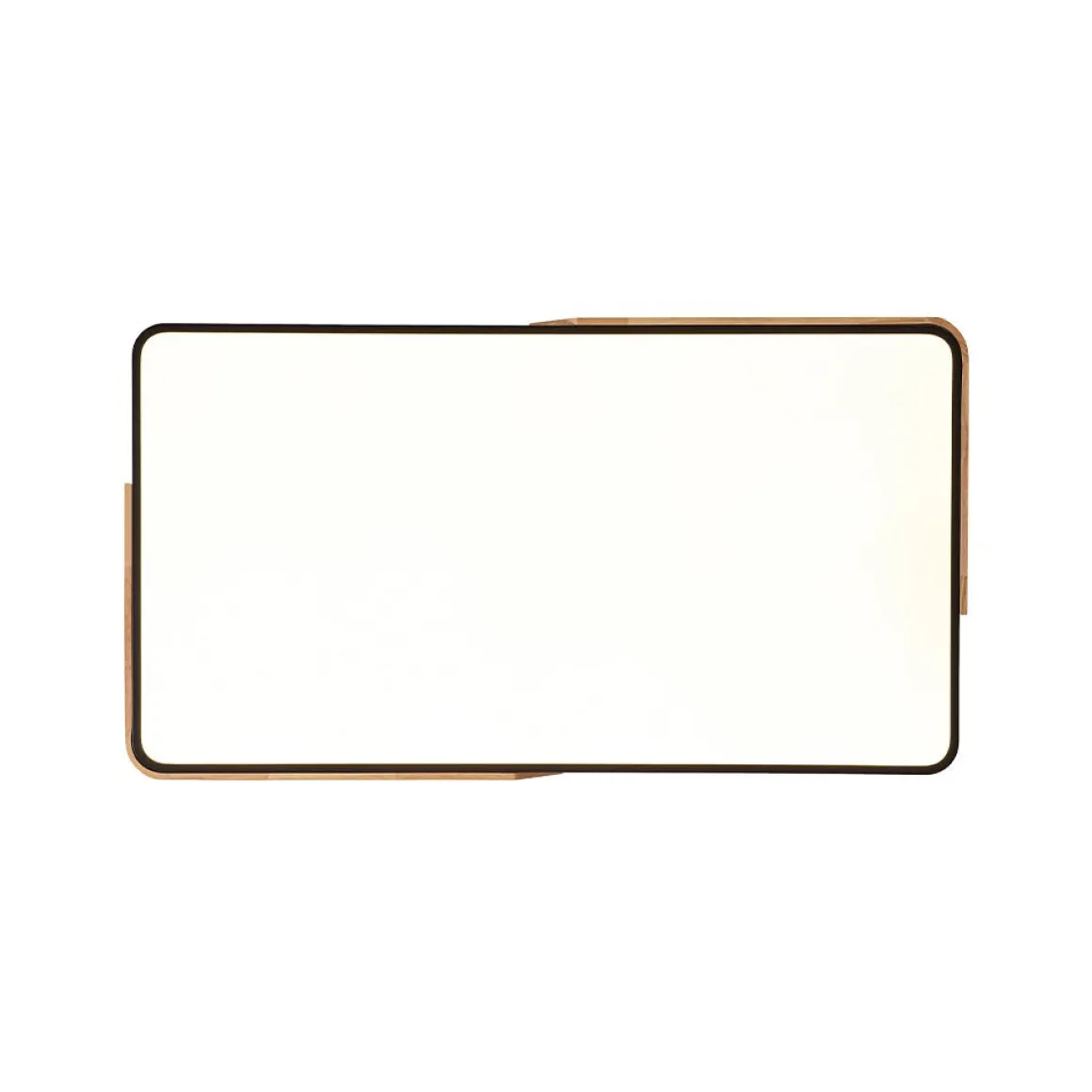 Rectangle Wood Dimmable LED Flush Mount Ceiling Light