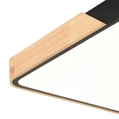 Rectangle Wood Dimmable LED Flush Mount Ceiling Light