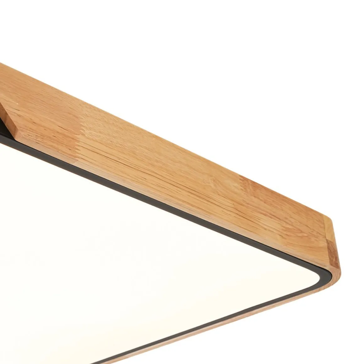 Rectangle Wood Dimmable LED Flush Mount Ceiling Light