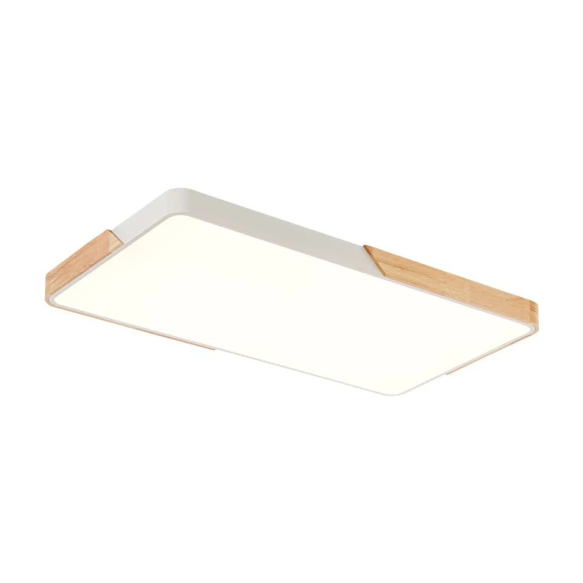 Rectangle Wood Dimmable LED Flush Mount Ceiling Light