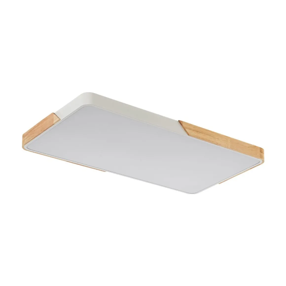 Rectangle Wood Dimmable LED Flush Mount Ceiling Light