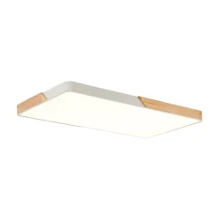 Rectangle Wood Dimmable LED Flush Mount Ceiling Light