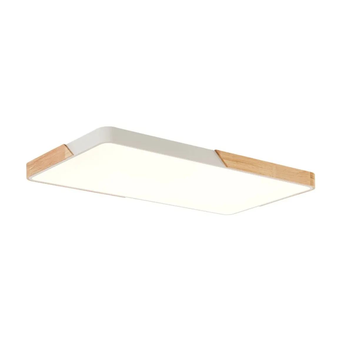 Rectangle Wood Dimmable LED Flush Mount Ceiling Light