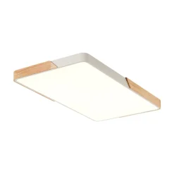 Rectangle Wood Dimmable LED Flush Mount Ceiling Light