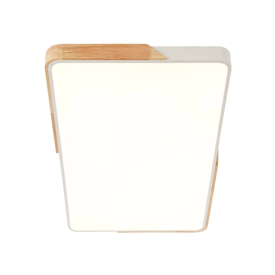 Rectangle Wood Dimmable LED Flush Mount Ceiling Light