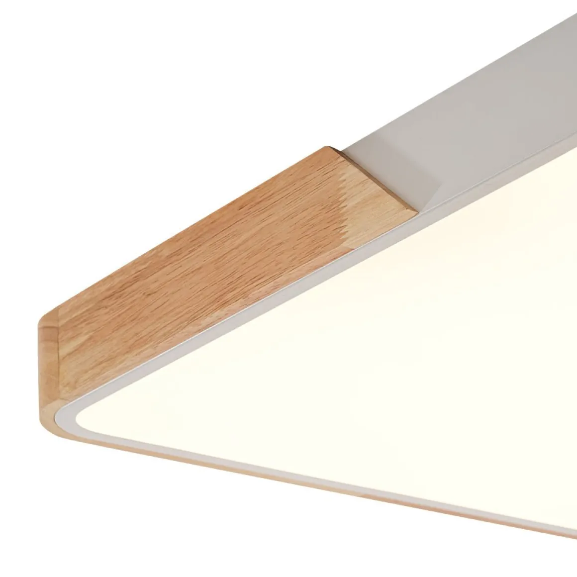 Rectangle Wood Dimmable LED Flush Mount Ceiling Light