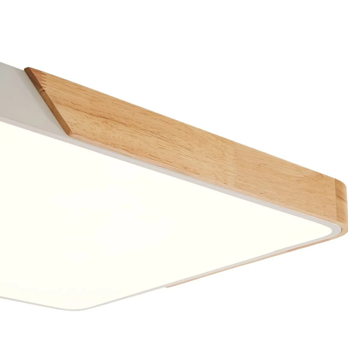 Rectangle Wood Dimmable LED Flush Mount Ceiling Light