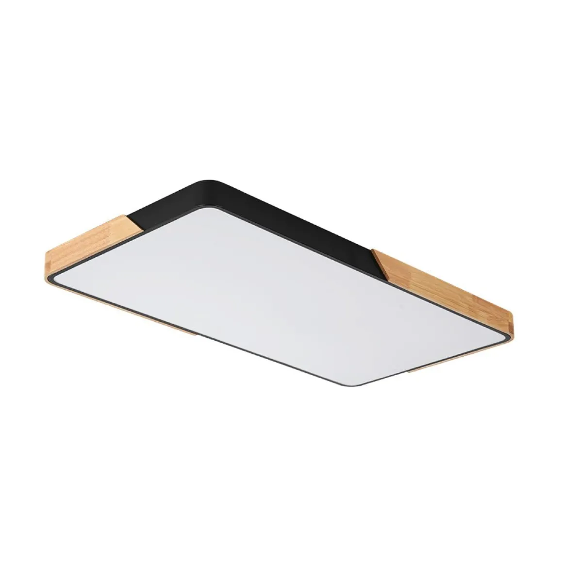 Rectangle Wood Dimmable LED Flush Mount Ceiling Light