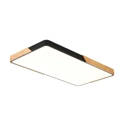 Rectangle Wood Dimmable LED Flush Mount Ceiling Light