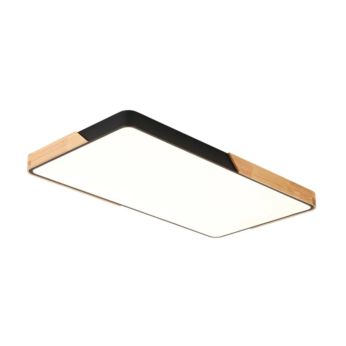 Rectangle Wood Dimmable LED Flush Mount Ceiling Light