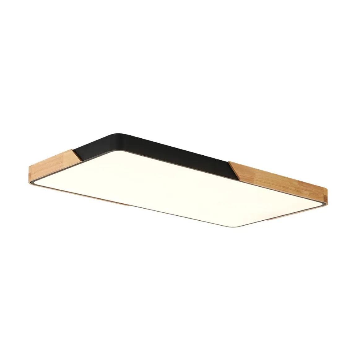 Rectangle Wood Dimmable LED Flush Mount Ceiling Light