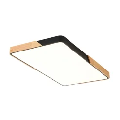 Rectangle Wood Dimmable LED Flush Mount Ceiling Light