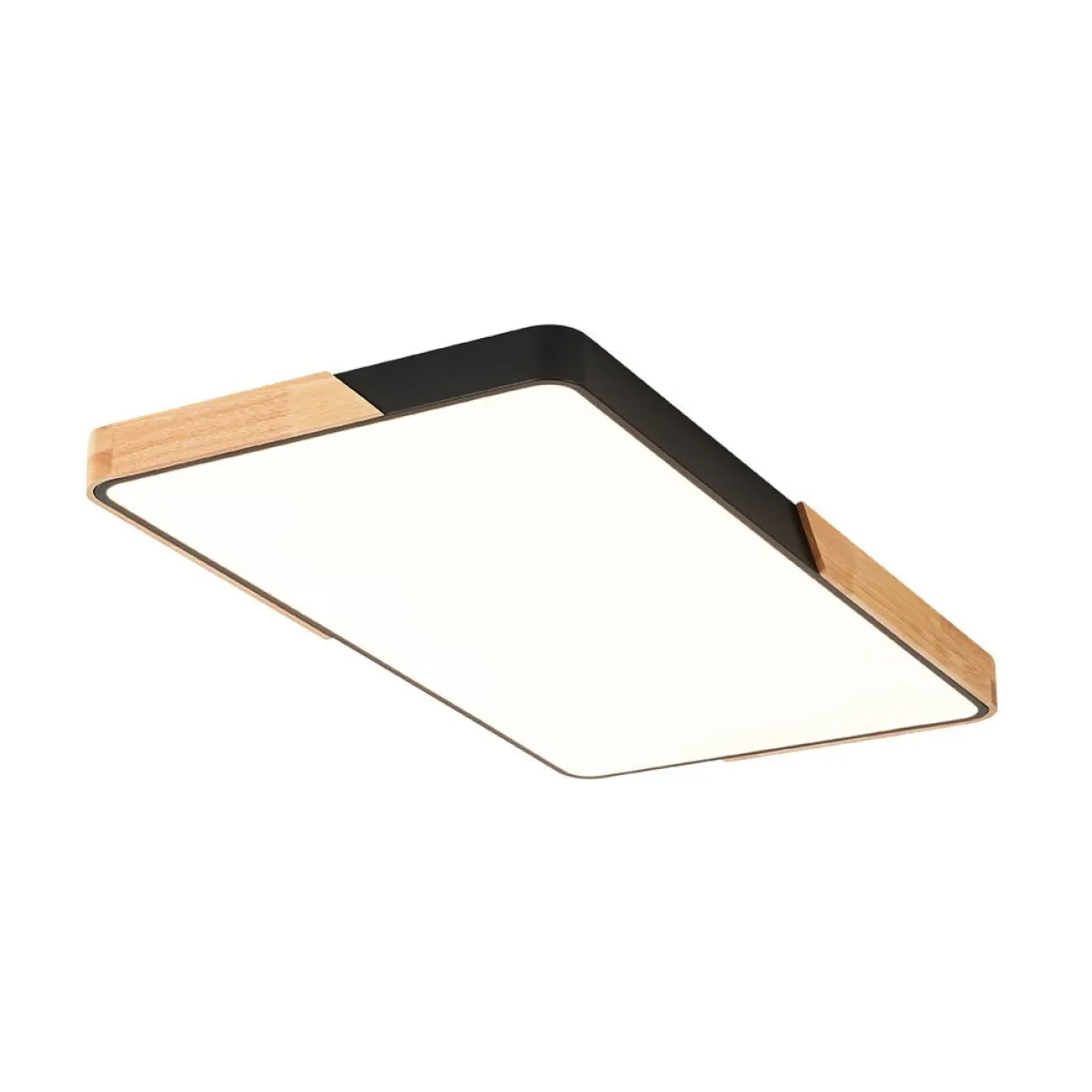 Rectangle Wood Dimmable LED Flush Mount Ceiling Light
