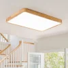 Rectangle Wooden Dimmable LED Flush Mount Ceiling Light