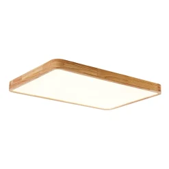 Rectangle Wooden Dimmable LED Flush Mount Ceiling Light