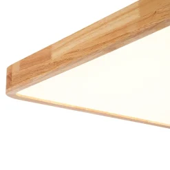 Rectangle Wooden Dimmable LED Flush Mount Ceiling Light