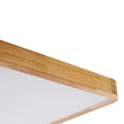 Rectangle Wooden Dimmable LED Flush Mount Ceiling Light