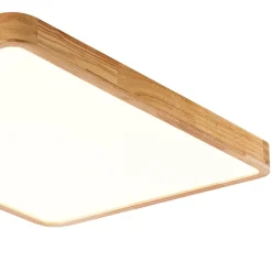 Rectangle Wooden Dimmable LED Flush Mount Ceiling Light
