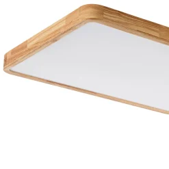 Rectangle Wooden Dimmable LED Flush Mount Ceiling Light