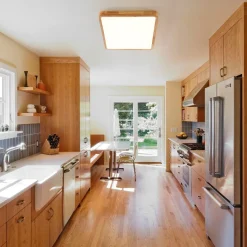Rectangle Wooden Dimmable LED Flush Mount Ceiling Light