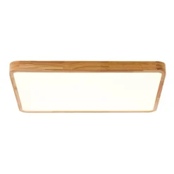 Rectangle Wooden Dimmable LED Flush Mount Ceiling Light