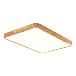 Rectangle Wooden Dimmable LED Flush Mount Ceiling Light
