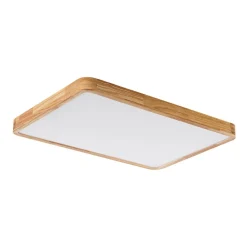 Rectangle Wooden Dimmable LED Flush Mount Ceiling Light