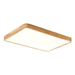Rectangle Wooden Dimmable LED Flush Mount Ceiling Light