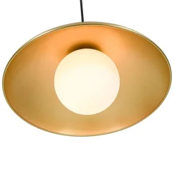 Retro 1-Light Brass Iron Flat Dome Kitchen Pendant