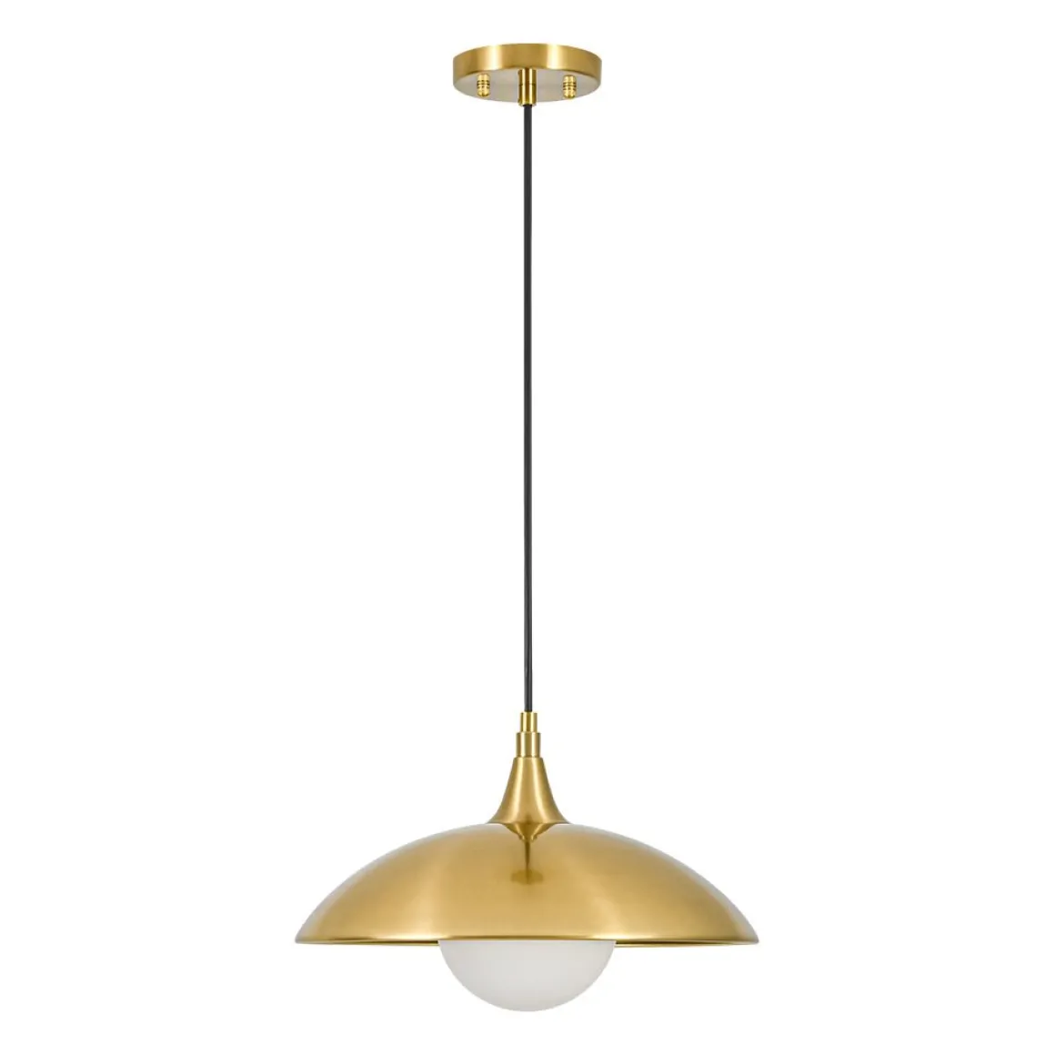 Retro 1-Light Brass Iron Flat Dome Kitchen Pendant