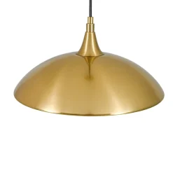 Retro 1-Light Brass Iron Flat Dome Kitchen Pendant