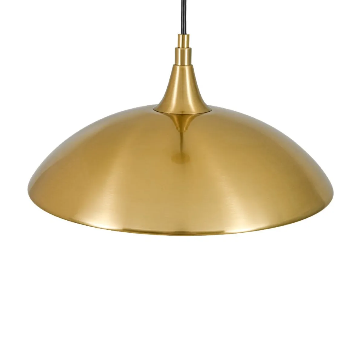 Retro 1-Light Brass Iron Flat Dome Kitchen Pendant