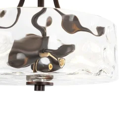 Round Drum Hammered Glass Semi Flush Mount